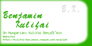 benjamin kulifai business card